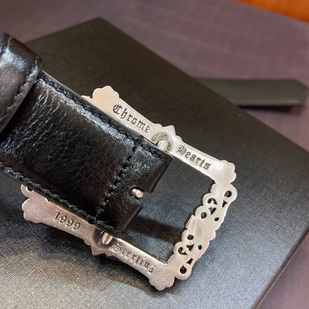 𝐂𝐡𝐫𝐨𝐦𝐞𝐇𝐞𝐚𝐫𝐭𝐬 Crow Heart Japanese pin buckle belt [fixed style], brass silver-plated hardware and imported wax leather belt, very cool. Width 3.0cmp520